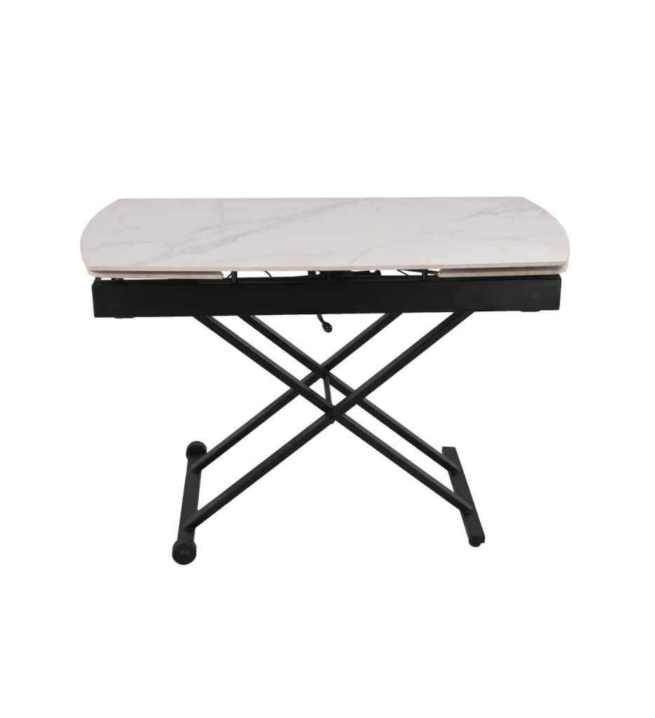 #TABLE BASSE-MONTE ET BAISSE CERAMIQUE-21830BL-BLANC-IBIZA