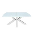 TABLE 160(220)CM-VERRE-52940BL-OCEANE BLANC