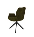 FAUTEUIL PIVOTANT-180°-TISSU VERT-52952VE -PETER