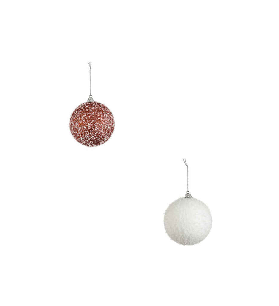 BOULE FLOQUEE 2ASS 80MM JJA148934