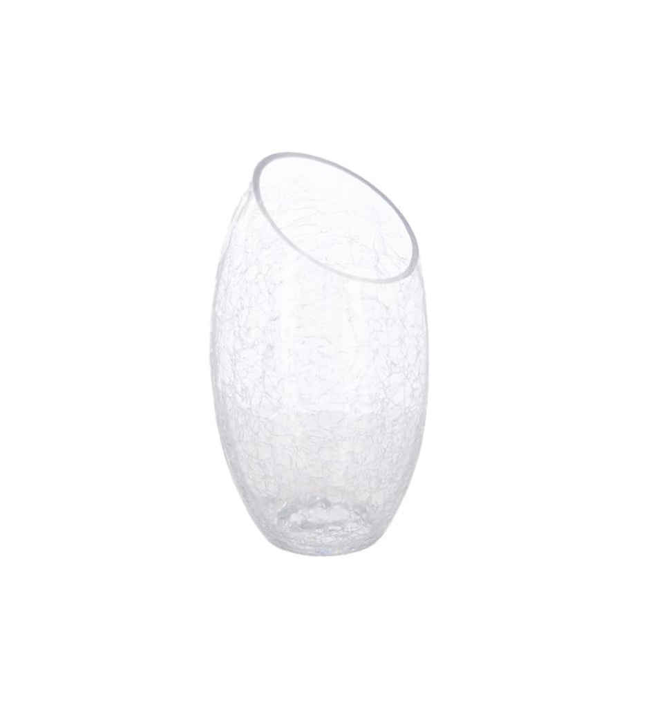 Vase bombé haut 23 cm verre craquelé 114791