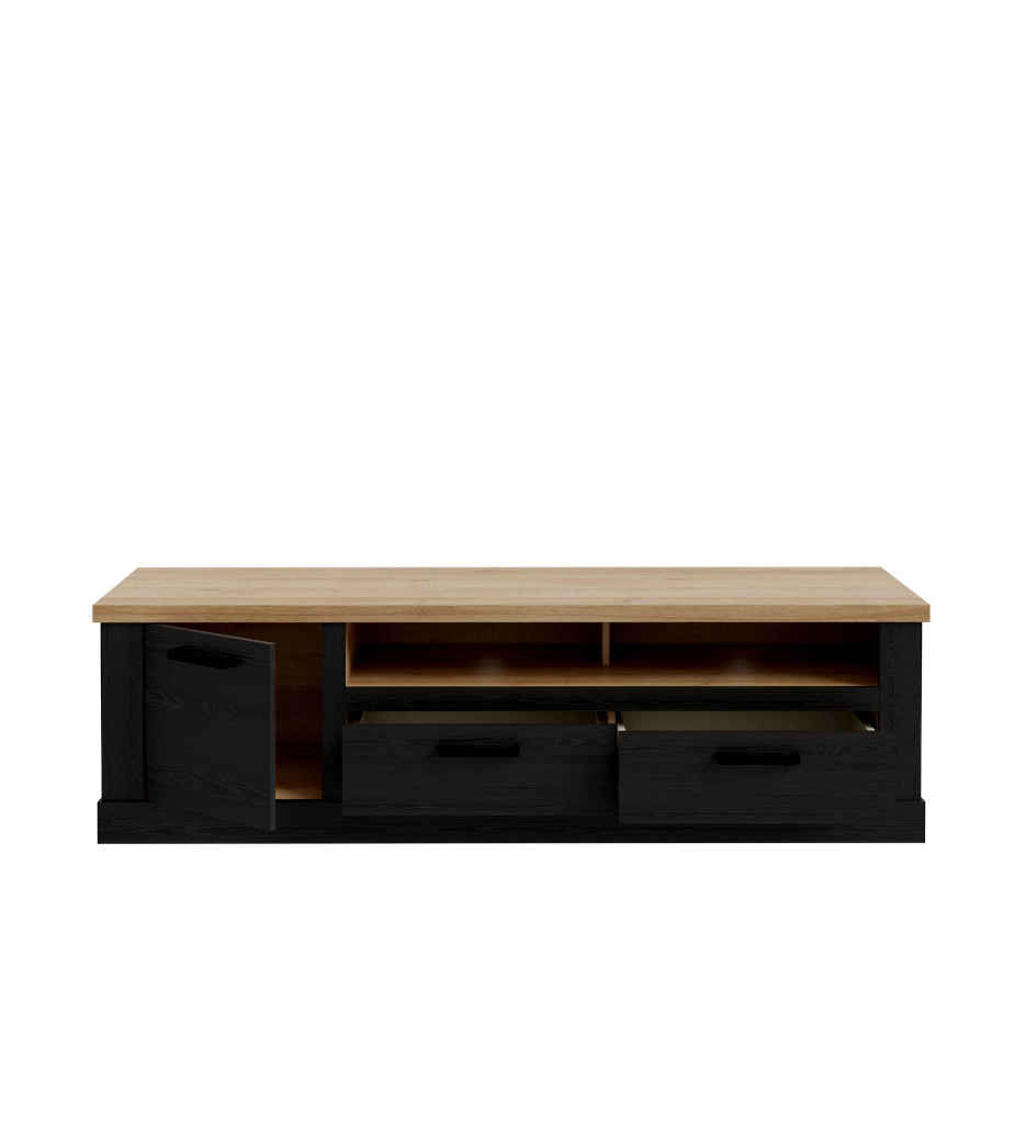 MEUBLE TV 179.3 cm NOIR/BOIS DURO DURT231L/M954