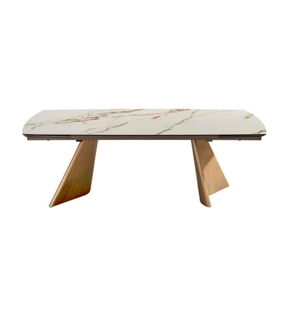TABLE CERAMIQUE 220*(300)CM-BLANC & TAUPE-53121BT-NEMO