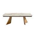 TABLE CERAMIQUE 220*(300)CM-BLANC & TAUPE-53121BT-NEMO