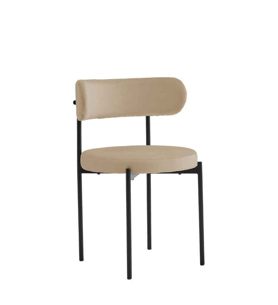#²CHAISES - CAPPUCCINO TEDDY VELVET FABRIK-KJ-6