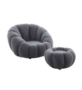 ²FAUTEUIL+POUF-GREY TEDDY-PUMPKIN CHAIR