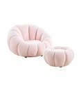 ²FAUTEUIL+POUF-PINK TEDDY-PUMPKIN CHAIR