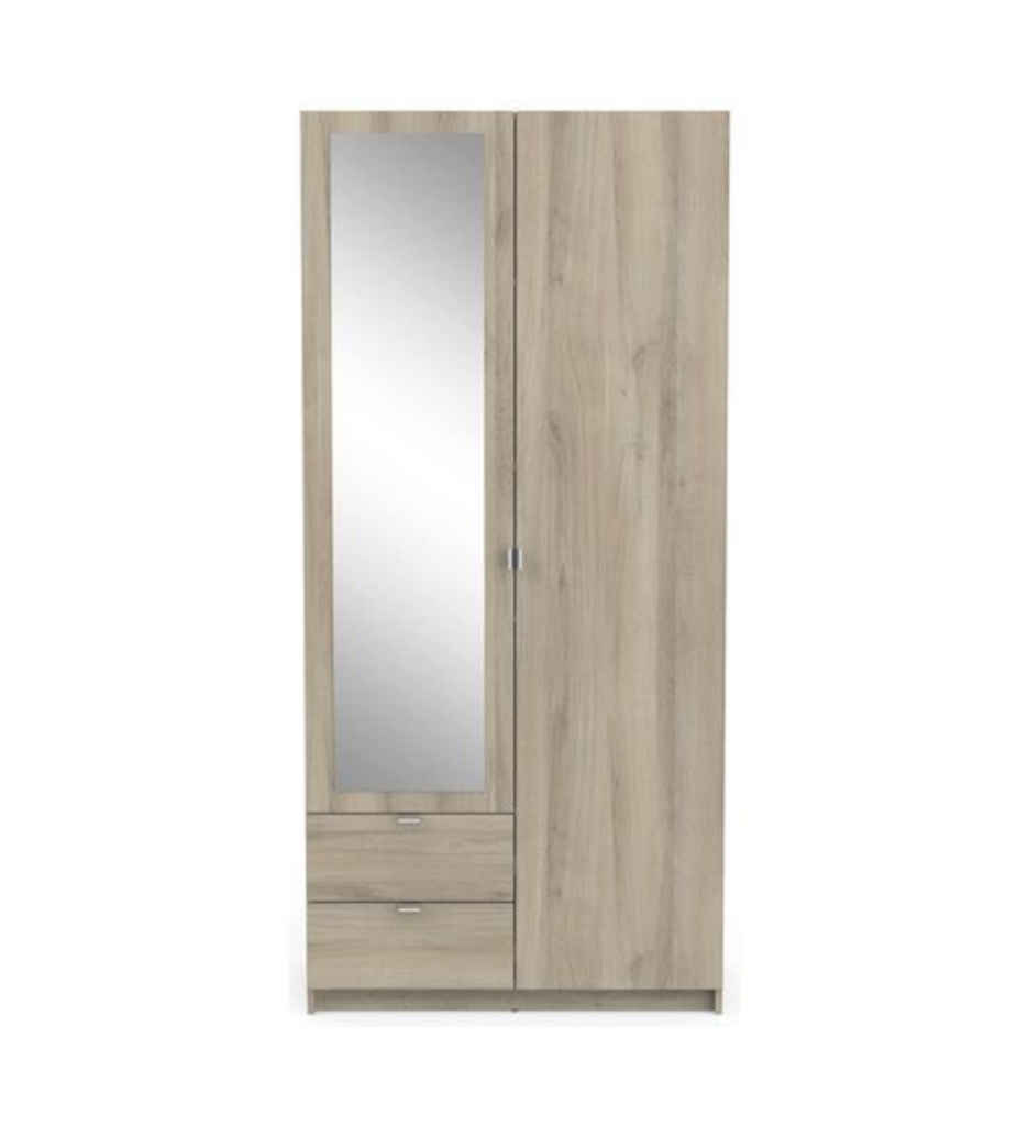 #Armoire 2 portes 2 tiroirs MELLIE coloris chêne kronberg 454110