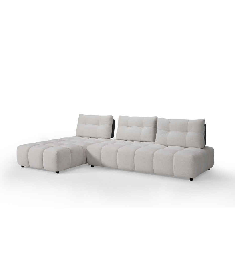 #ANGLE AVEC DOSSIER AVANCE/RECUL-TISSU MILAN 103 CREAM / 430 TAUPE -SF-525-MILAN