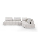 #ANGLE DROIT-DOSSIER AVANCE/RECUL-RHF-TISSU SOLO 111 CREAM WHITE/3 COUSSINS 170 COFFEE- SF-376-WHITE