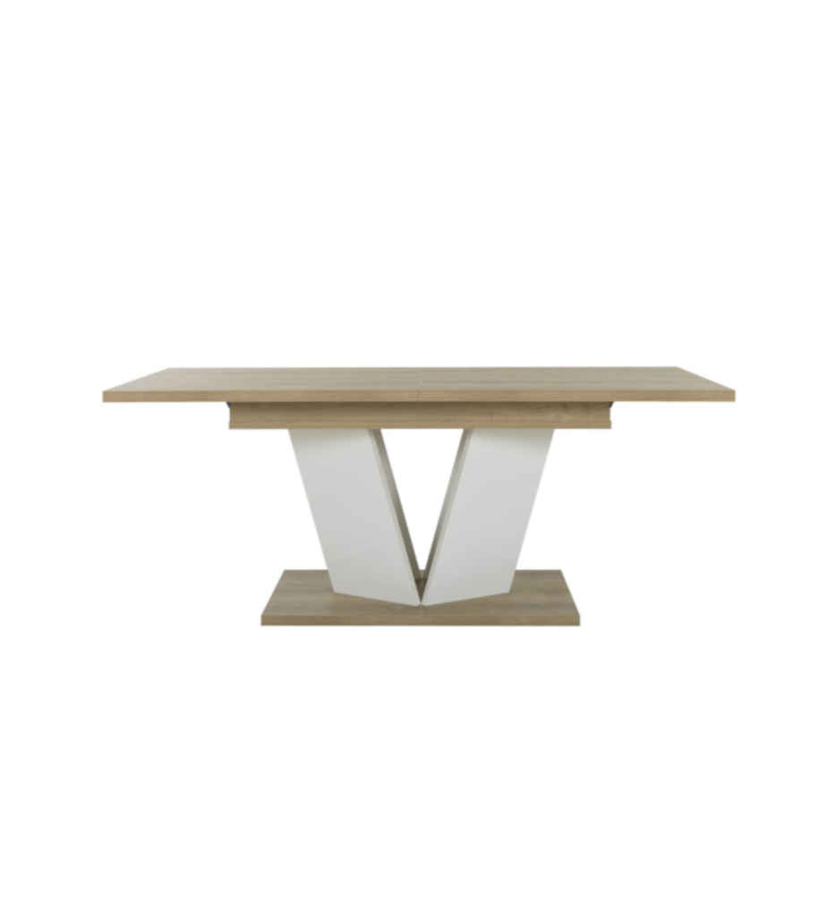 TABLE RECTANGULAIRE AVEC 1 ALLONGE L 190/235CM COLORIS CHENE SILVA REF J2Y-090 -EPURA