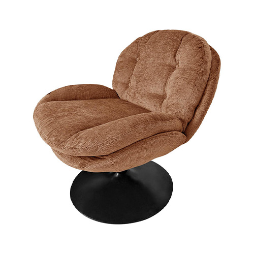 #FAUTEUIL PIVOTANT TISSU TERRACOTTA-16240TC-BINGO