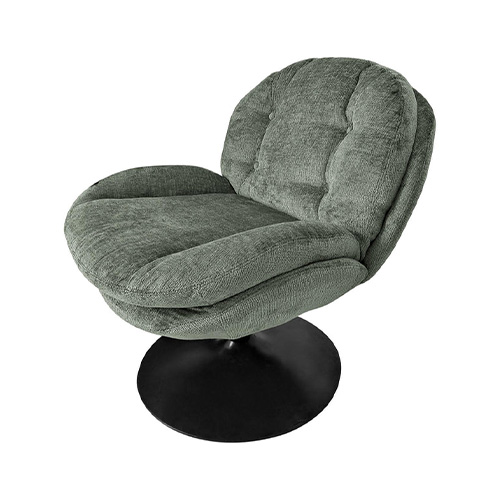 #FAUTEUIL PIVOTANT TISSU VERT KAKI-16240KA-BINGO