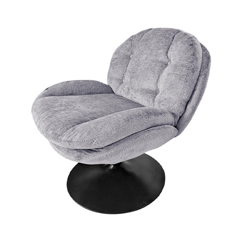 #FAUTEUIL PIVOTANT TISSU GRIS-16240GR-BINGO