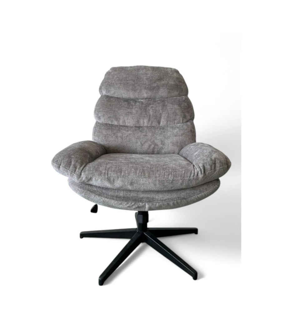 #FAUTEUIL ROTATIF TISSU GRIS-16242GR-BAMBINO