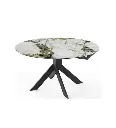 #TABLE RONDE 88(145)CM 58504TB -BLANC & TAUPE- ROTONDE