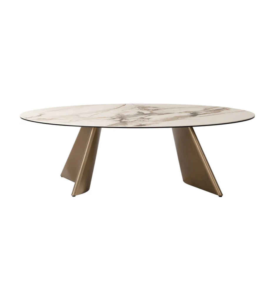 TABLE BASSE CERAMIQUE-BLANC & TAUPE-53124BT-NEMO