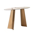 CONSOLE PLATEAU CERAMIQUE-BLANC & TAUPE-53122BT-NEMO