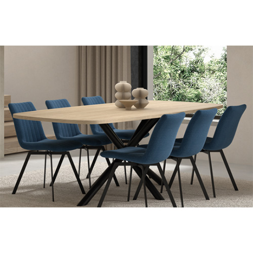 TABLE TD19RXMM28 BRUSHED SAND OAK NATURE UNI ZWART-TD19RXMM28 K028 K840-LAGO
