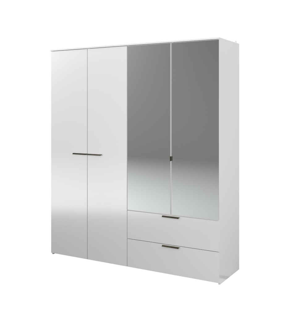 #ARMOIRE 4 PORTES+ 2 TIROIRS BLANC BRILLANT 924- 597172-OPUS