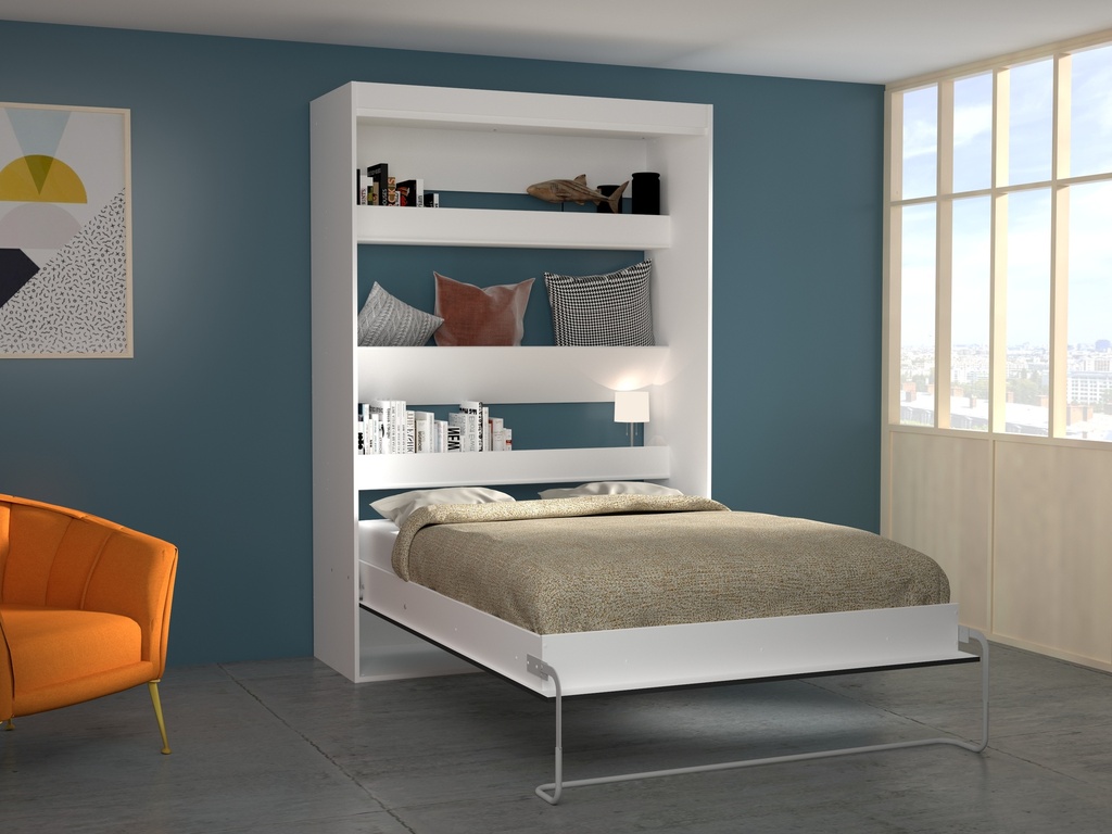 #LIT 140*190CM + MATELAS -ESCAMOTABLE-918 BLANC HOME-596384-HOME