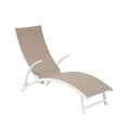 Transat pliable Samba aluminium noisette blanc 186709G