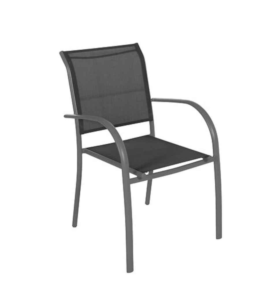 Fauteuil repas empilable Piazza aluminium anthracite graphite 139828