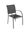 Fauteuil repas empilable Piazza aluminium anthracite graphite 139828