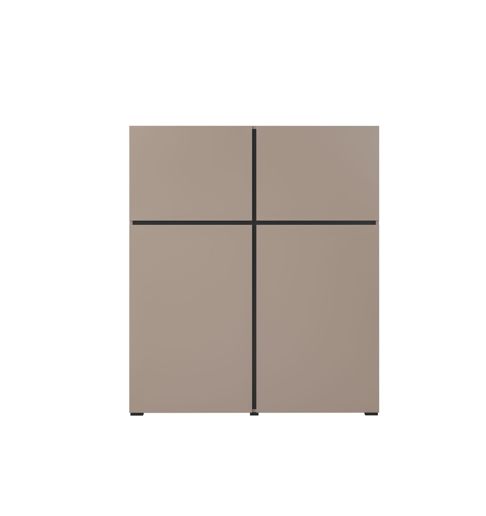 RANGEMENT 4 PORTES-L 119CM-24CWMY76-CONGO/CONGO BLACK-CROSS