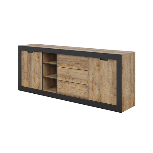 BAHUT 220CM-2PORTES COULISSANTES /3 TIROIRS-24WSNZ25-TUDOR