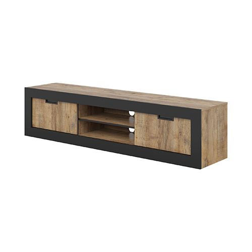 MEUBLE TV 2 PORTES COULISSANTE+NICHE-180CM -24WSNZ40-TUDOR