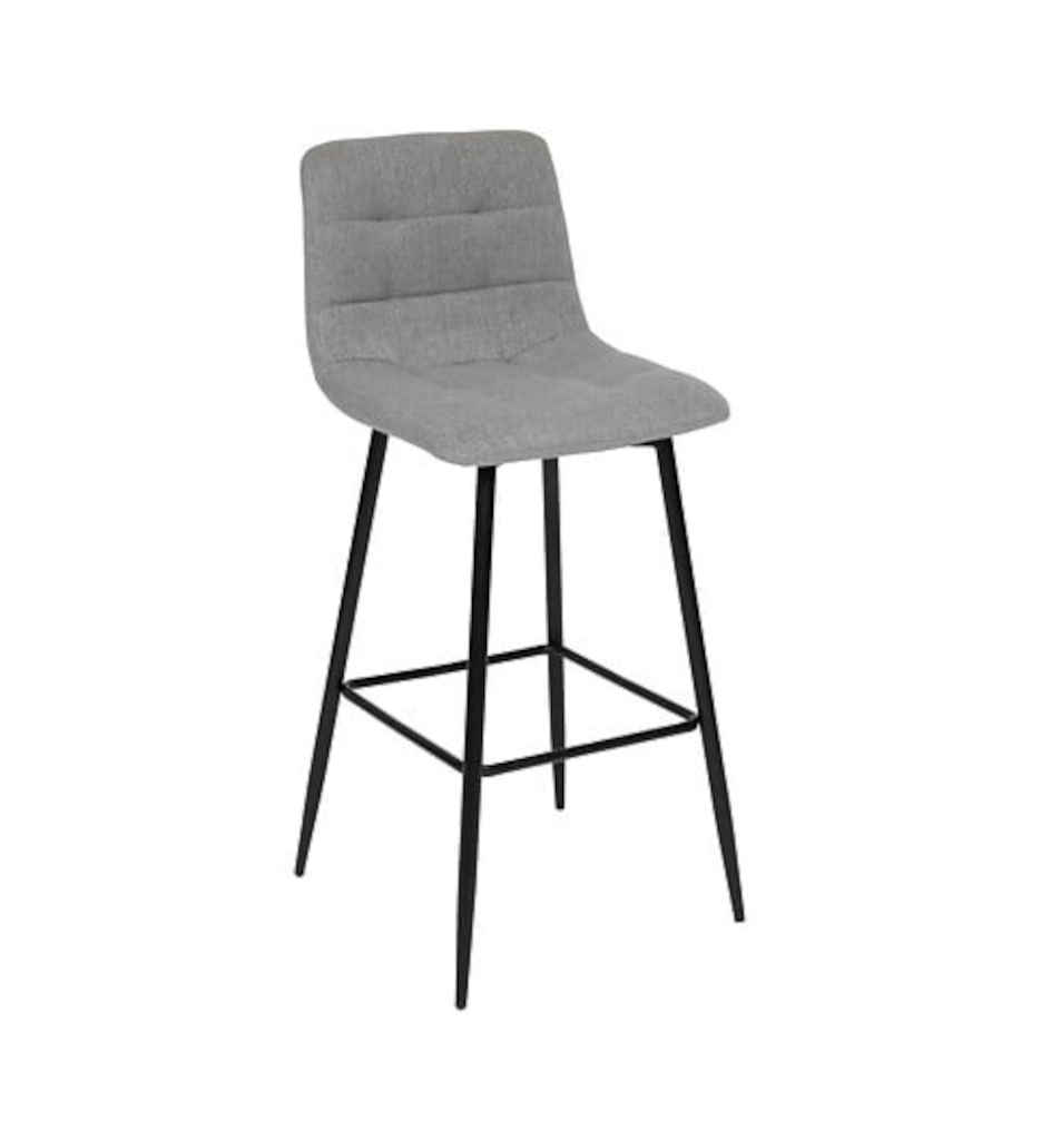 Chaise de bar haute Sirac tissu gris clair 207325A