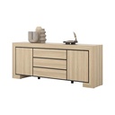 BAHUT 2PT/3T-225 CM- CHÊNE ÉLÉGANT/NOIR 24DEOC25/2D3S-CUBA II