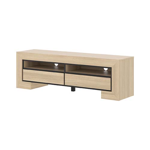 MEUBLE TV-160CM-CHÊNE ÉLÉGANT/NOIR-24DEOC40/RTV 2S-CUBA II