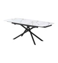 #TABLE CERAMIQUE-AV ALLONGE 140(200)*90 CM-BLANC-41262BL-OLIVIA