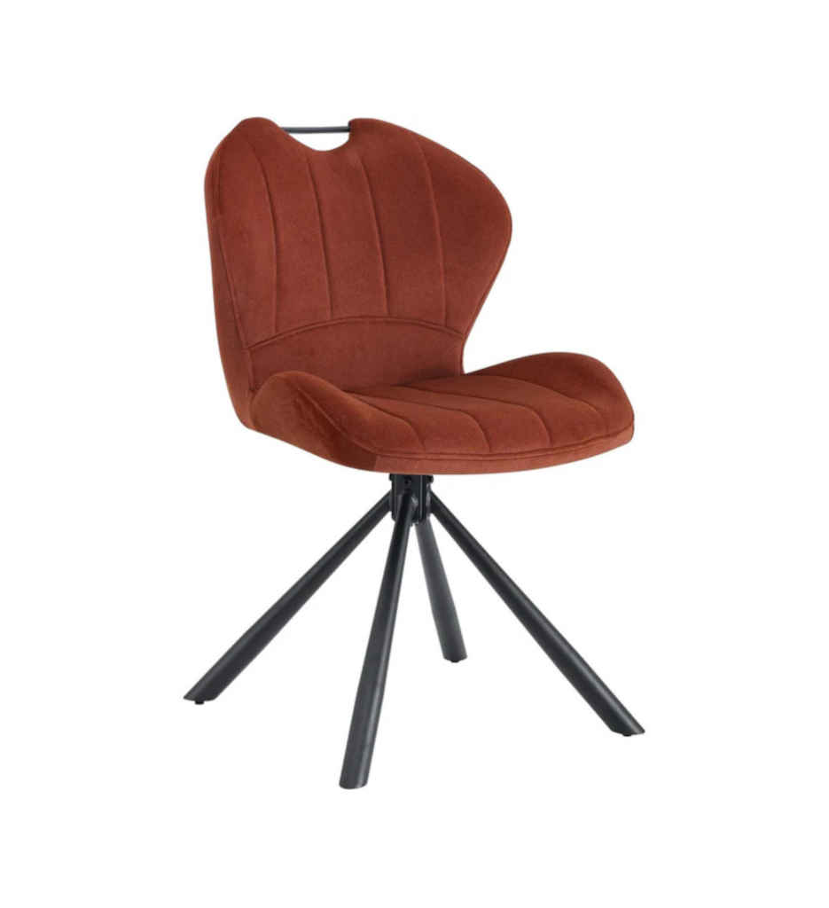 #CHAISE PIVOTANTE 180°- TISSU MOHAIR-TERRA COTTA-16238TC-BRANDON