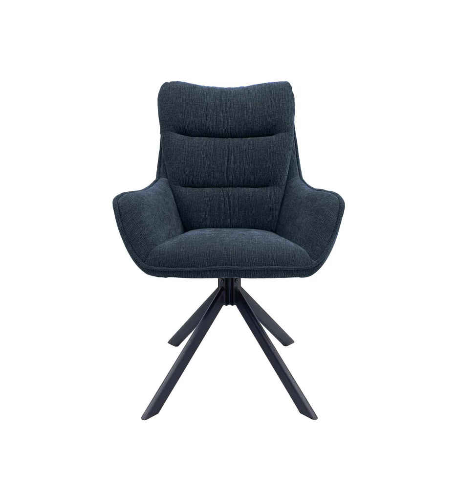 FAUTEUIL BRIDGE PIVOTANT 180°-TISSU BLEU NUIT-52957BN -BONIFACIO
