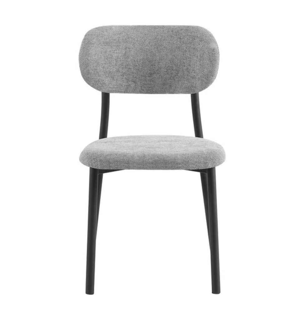 #CHAISE METAL NOIR-TISSU GRIS-18614GR-CENTURION