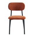 #CHAISE METAL NOIR-TISSU TERRA COTTA-18614TC -CENTURION