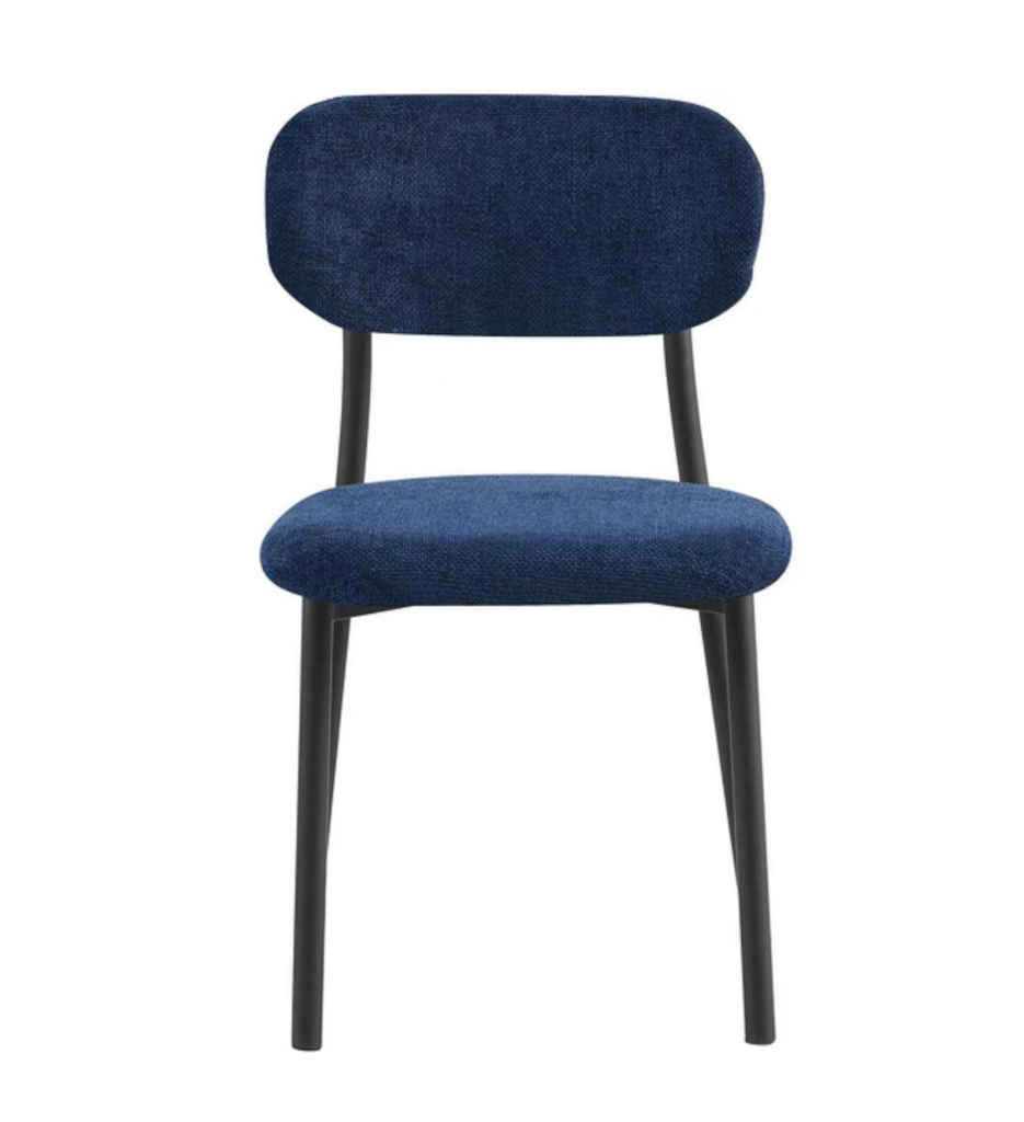 #CHAISE METAL NOIR-TISSU BLEU NUIT-18614BN -CENTURION