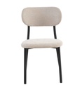 #CHAISE METAL NOIR-TISSU BEIGE CLAIR-18614LI  -CENTURION