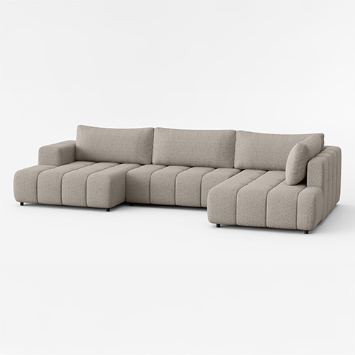 ANGLE GAUCHE "U" CONVERTIBLE-TISSU ABRIAMO 02 BEIGE-ESSA