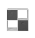 #1er Prix-Etagère avec paniers Arvika 4 niches Blanc/gris FIN 3964