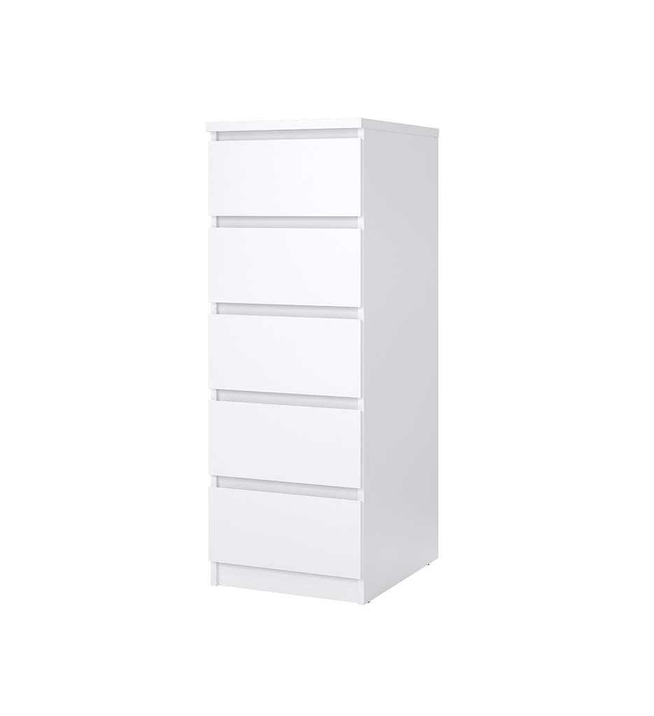 CHIFFONNIER 5 TIROIRS HINA BLANC LAQUE TV 76233uu