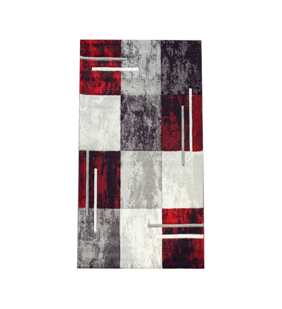 Tapis Diamond 663 Gris Rouge 80X150