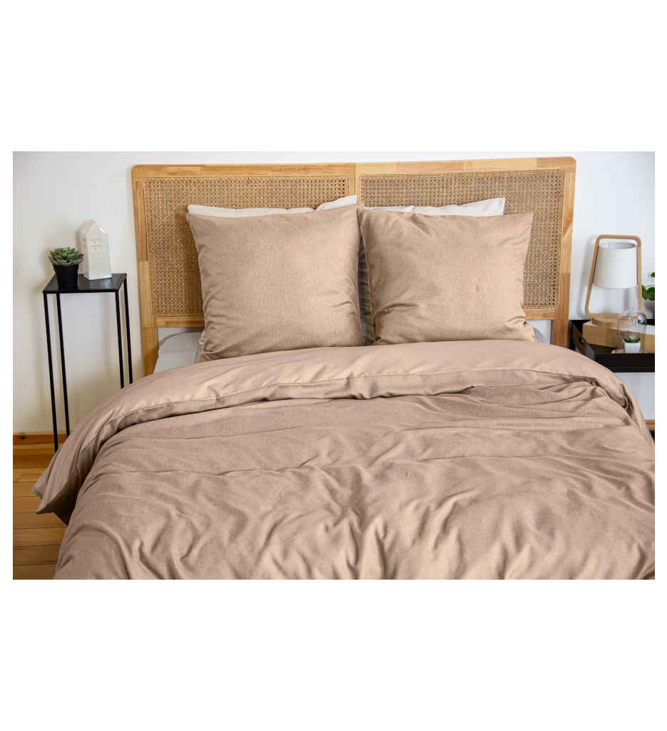 #PARURE 240 X 220 SENSATION FLANELLE  GREGE