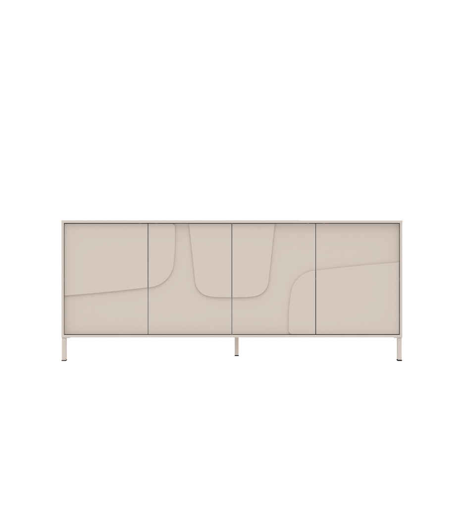 BAHUT 4 PORTES- 207 CM-203194-08-CASMHERE-STONE