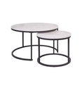 Table basse ronde PAMPA effet marbre
