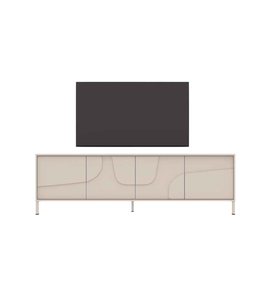LOWBOARD 4 PORTES-L 207 CM-203194-09-CASMHERE-STONE