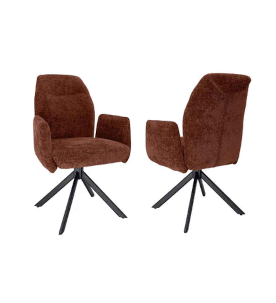 #FAUTEUIL ROTATIF 180°-TISSU TERRA COTTA-52960TC-PINOCCHIO